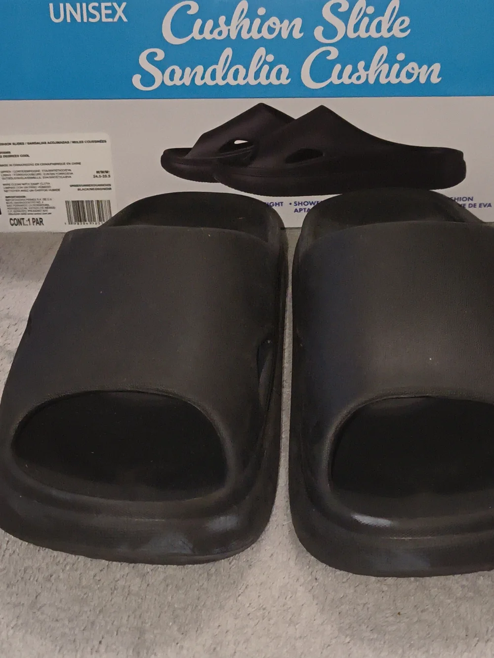 32 Degrees Black Slip-On Cushion Sandals